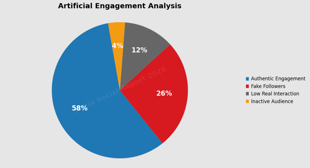 Histogram comparing high fake follower count against low engagement metrics