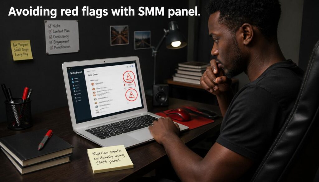 Nigerian creator cautiously using SMM panel