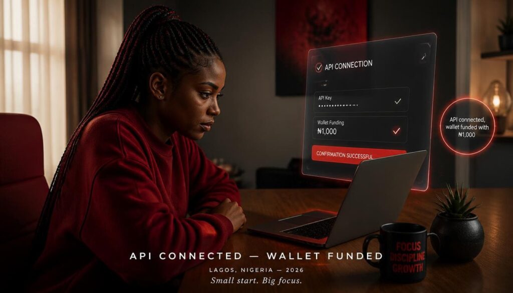 Nigerian reseller registering free account and connecting API key for SMM panel