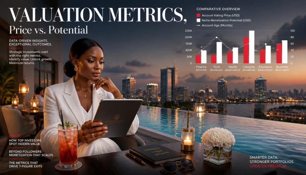 Niche Valuation Comparison Chart Highlighting Revenue Potential for Active Social Accounts